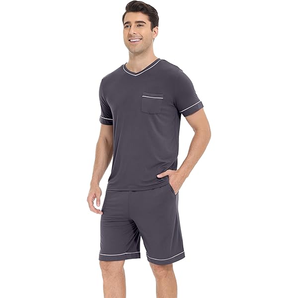 Pijama JP1880, Ropa De Estar Por Casa, Camiseta Con Rayas Horizontales, Pantalón Corto, Hasta La Talla 8 XL, Negro | Ulla Popken