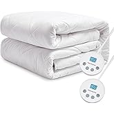 Thermylux Electric Mattress Pad Queen Size Quilted Wave 10 Heat Settings & Dual Control with 12 Hour Auto Off,Deep Pocket Fits up to 15", Microfiber Bed Warmer, ETL Certified Machine Washable,60"x80"
