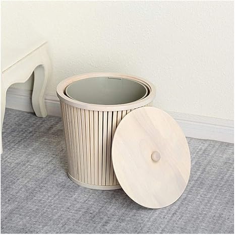 Amazon ゴミ箱 リビングルームベッドルームキッチンバスルームスタディ手作りダブルビンごみ箱木製ゴミ箱12lラウンド廃棄物のバスケット ごみ箱 Color B フタ付きゴミ箱 オンライン通販