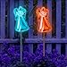 Solar Powered Frosty Fairy Angel Lights Color Changing Stakes for Christmas Thanksgiving Garden Decoration Outdoor Lawn Yard Figurine Cemetery Memorial Grave Patio Backyard Decor (2 Pack)