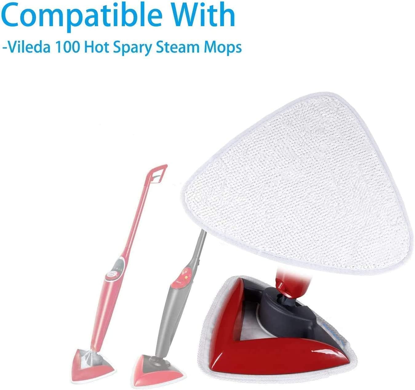 2 x microfiber white coral pads of 100 Hot Spray and Steam Mop Replacement Pads by UniSpair, One - Image 3