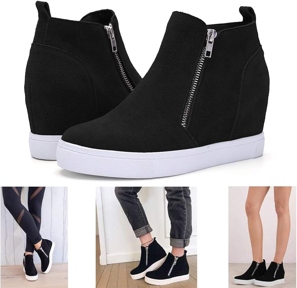  | Athlefit Women's Wedge Sneakers Platform Sneakers | Boots