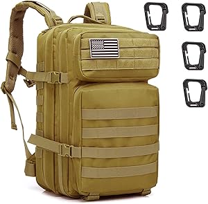 ZEHNHASE Taktischer Rucksack, 45L Trekking Military Molle Rucksack Outdoor Wandern Camping Trekking Jagd Reisen für Damen Herren (Armeegrün)