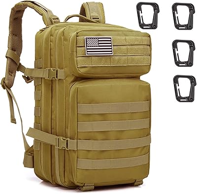 ZEHNHASE Taktischer Rucksack, 45L Trekking Military Molle Rucksack Outdoor Wandern Camping Trekking Jagd Reisen für Damen Herren (Armeegrün)