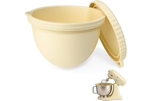 Omoiyari Premium BEIGE Silicone Bowl Liner for Kitchen Aid 5 Qt Stand Mixer – Extra-Thick 2mm and Durable Food-Grade Silicone, Precision Fit for Tilt-Head Mixers, Mess-Free Mixing & Storage Solution