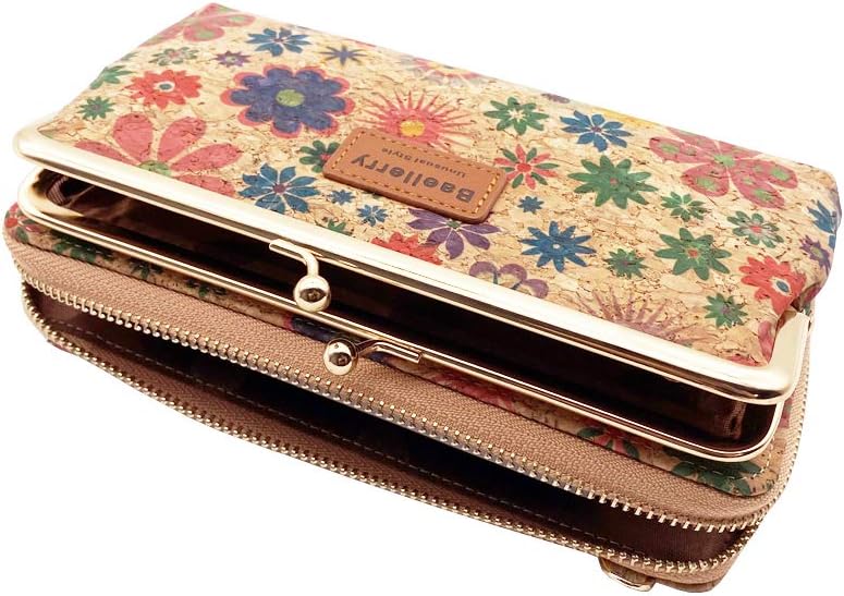aolaso Cork Purse Wallet for Women Small Crossbody Phone Bag with Card Holders Zipper Coin Purse for Ladies - Image 5