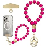Yudaky Silicone Beaded Phone Wrist Strap, Phone Bracelet Strap with Tether Tab Elastic Hands Free Wristlet Strap