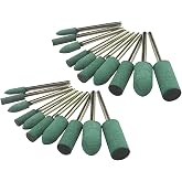 Luo ke 20 Pcs 1/8'' Shank Silicone Rubber Polishing Bits | Silicone Rubber Fine Polishing Kits for Jewelry Buffing, Molds Burnishing, Surface Cleaning, Waxing for Grinder, Rotary Tools