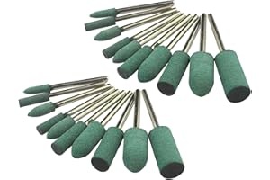Luo ke 20 Pcs Rubber Polishing Bits, 1/8'' Shank Silicone Rubber Buffing Tools Polishing Kits for Rotary Tools