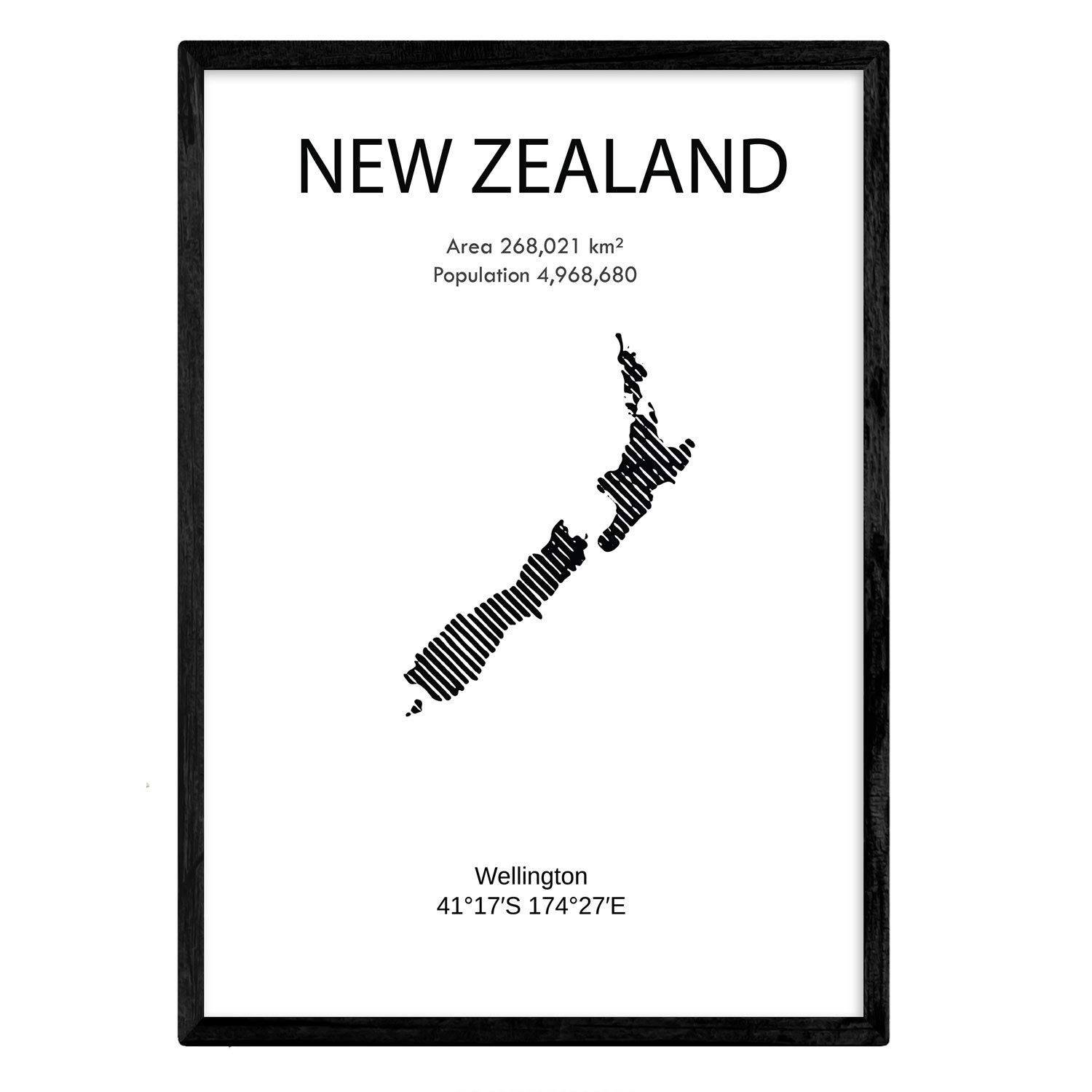 Nacnic Poster New Zealand. Sheets of countries and continents. A4 size โ image 1