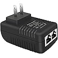 MTDZKJG POE Injector 24V 1A 24W with Wall Plug IEEE 802.3af Compliant 10/100Mbps, 2 Ports Passive Power Up to 100 Meters (325 Feet) Over Ethernet Power Supply for IP Cameras Mobile WLAN AP