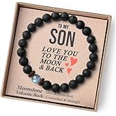 THEMEROL Valentines Day Gifts for Boys/Men-Love/Strength-Natural Gemstone Bracelet for Son Grandson Dad Boyfriend Husband Brother Nephew Uncle