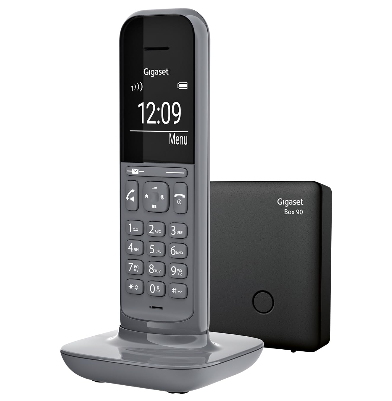 Gigaset CL390 - Schnurloses Design DECT-Telefon - Freisprechfunktion- 2 Akustik-Profile, Grafik Display, leichte Bedienung mit intuitiver Menüführung, inkl Basisstation Box 90, grau [Deutsche Version]