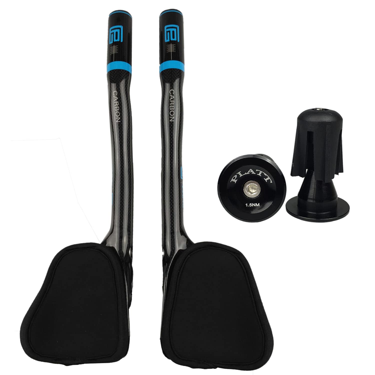 PLATT Carbon TT Handlebar Bicycle Aero Bars Tri Bars Cycling Rest Handlebar for Mountain Bike and Road Bike 31.8mm,Blue