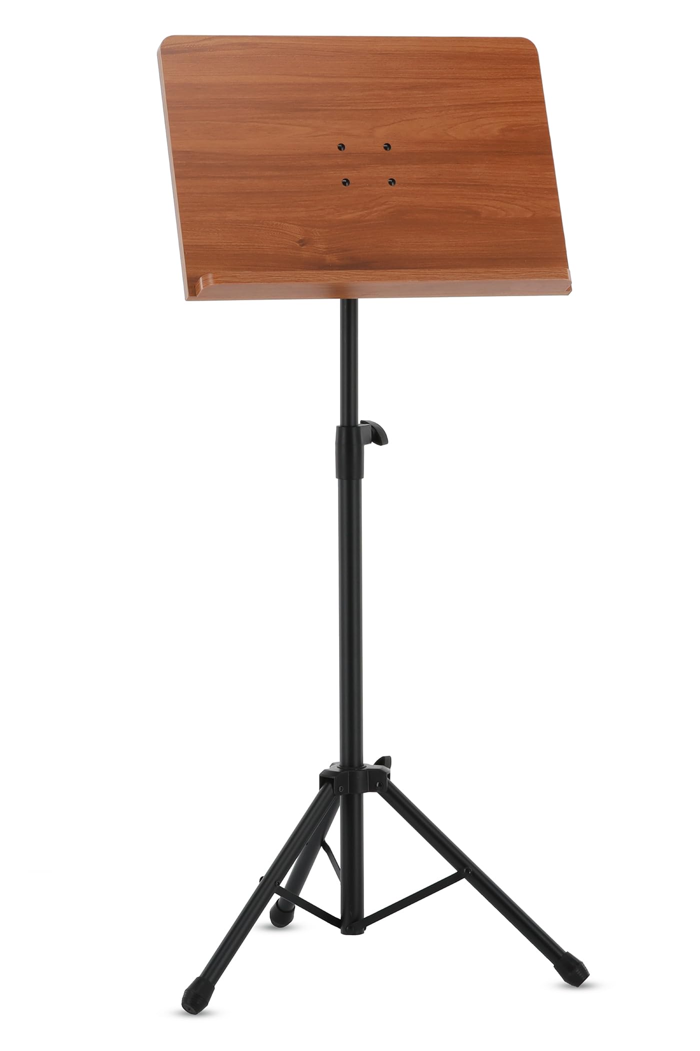 GEWA Orchestra Music Stand - Desk Plate Brown Wood - Tripod Black - Foldable Feet - ABS and Prism Joint - Height 67-120 cm - Weight 4.0 kg — image 1