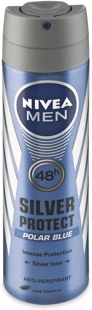 Nivea Men Silver Protect 48Hr Antiperspirant Spray Polar Blue 150ml