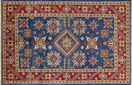 6 X 9 Blue Super Kazak Rug - P2066