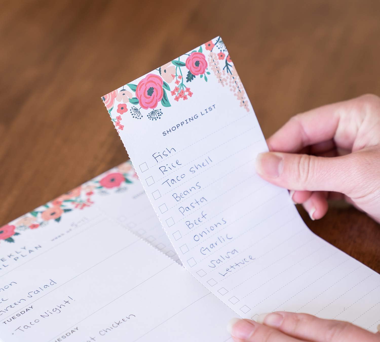 Sweetzer & Orange Floral Weekly Meal Planner and Grocery List Magnetic Notepad. 7x10” Meal Planning Pad with Tear Off Shopping List. Plan Weekly Menu Food for Weight Loss or Dinner List for Family! - Image 4