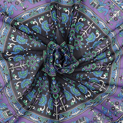 efperfect Indian Elephant Mandala Round Roundie Beach Throw Tapestry Hippy Boho Gypsy Cotton Tablecloth Beach Towel