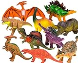 Toysery Realistic Looking Dinosaurs Toys Set for kids - Plastic Assorted Dinosaur Toys Figures - Pack of 10pcs, 5-Inches
