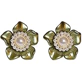 coadipress Flower Stud Earrings for Women Cute Sweet Little CZ Crystal Flower Spring Stud Earrings Dainty 14K Gold Plated Cluster Flower Floral Statement Earrings Wedding Prom Birthday Fashion Jewelry Gift