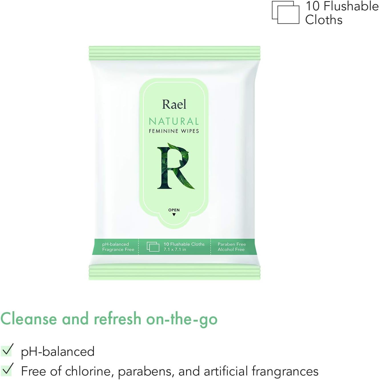 Rael Feminine Wipes with Natural Ingredients, use Day or Night, flushable, pH-Balanced, Gentle and Safe on The Skin. (2 Pack): Health & Personal Care