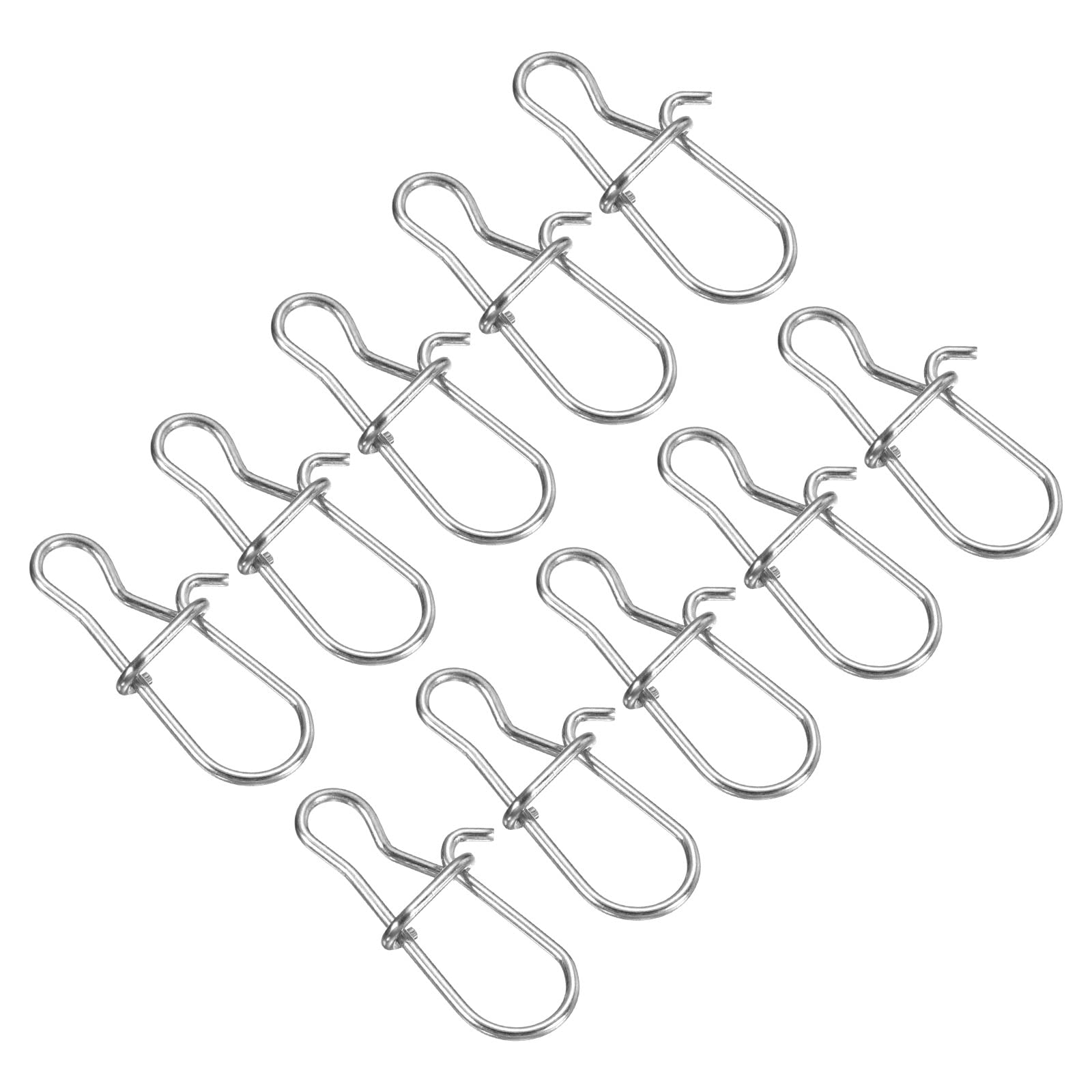 PATIKIL Fishing Snaps, 200 Pack 59LBS Stainless Swivel Tackle Kit Fishing Clips Lure for Saltwater Freshwater, Silver