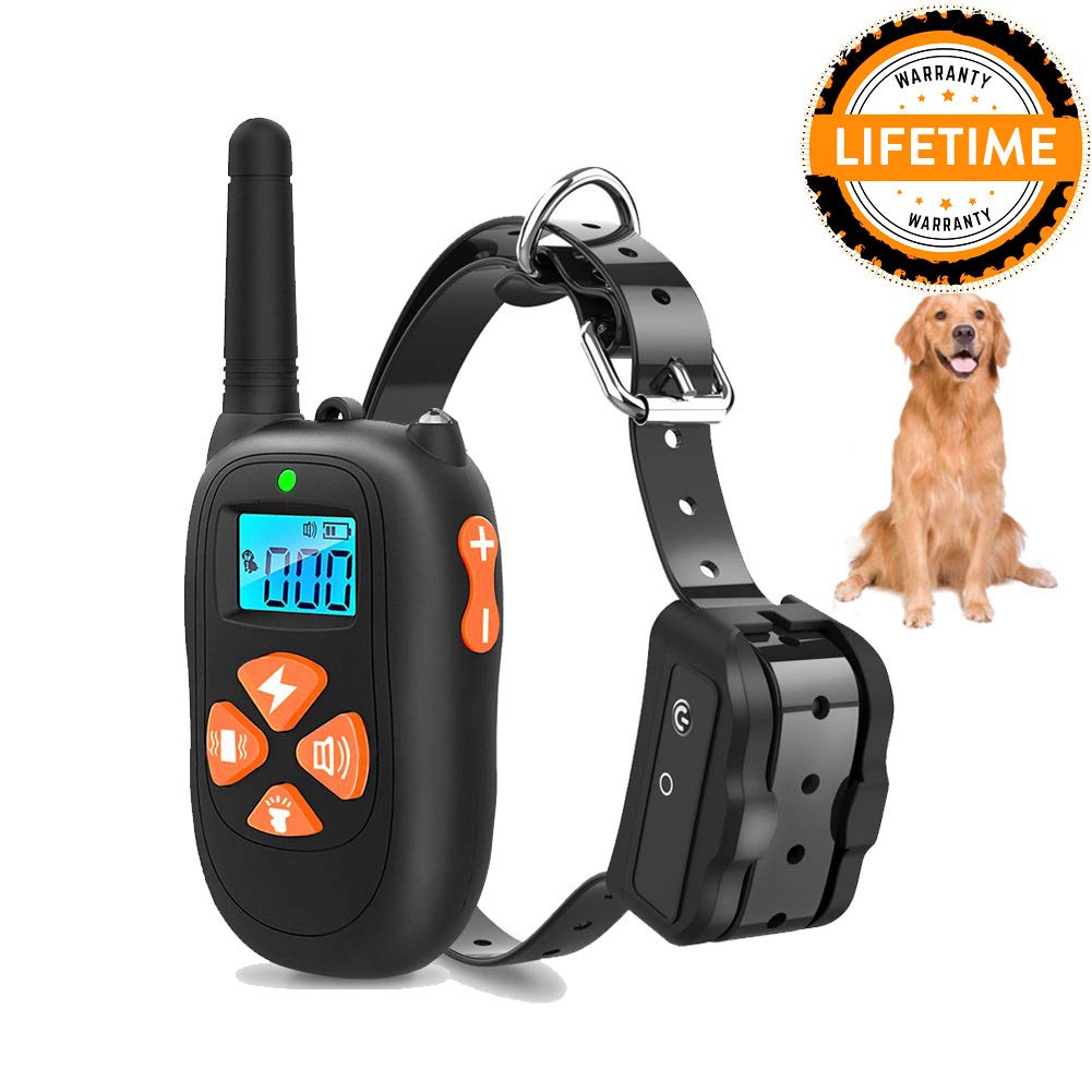 Gtpeak Bark Collar Dog Training Collars[2018 New] for Small Medium Large Breed with 3 Attention-Generating Tactic, Waterproof/Remote/Rechargeable/Harmless E Trainer