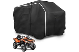 Zenicham 600D ATV Cover - Waterproof & Windproof 4 Wheeler Covers Outdoor Storage, Heavy Duty Quad Wheeler Cover Accessories Fit for Polaris Yamaha Suzuki Honda, 95" L * 50" W * 48" H, Black
