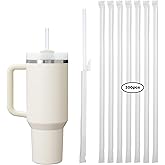 200PCS Clear Disposable Straws for 40 OZ Tumbler, 12in Extra Long Straws Disposable for Stanley Cup 30 Oz 40 Oz Tumbler, Straw Individually Wrapped (Transparent)