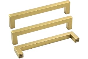 goldenwarm 10Pack 5in Brushed Gold Cabinet Pulls Gold Cabinet Handles Gold Drawer Pulls Modern Cabinet Hardware Handles for Kitchen Cabinets