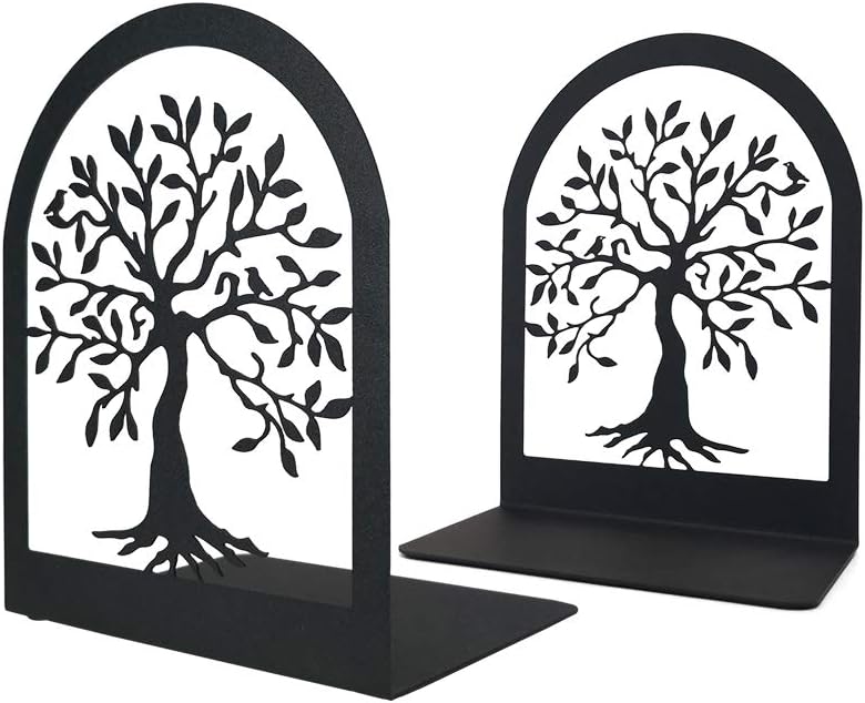 Tree of Life Decorative Book Ends, Heavy Duty Metal Bookends