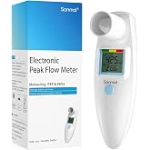 Sonmol Digital Peak Flow Meter PEF FEV1 Tester with Color Indicators | Digital-Grade Precision &bull; Color Indicators &bull; App &amp; Manual Tracking