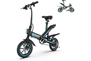 NCMMOSCOW Electric Bike for Adults Teens, 14" Folding Electric Bicycle,Commuter City E-Bike with 350W Motor and 36V 10.4Ah Battery,3 Levels Assist, Dual Disc Brakes,40 Miles PAS Range Mini E Bikes