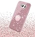 Galaxy S7 Edge Case,Silverback Girls Bling Glitter Sparkle Cute Phone Case with 360 Rotating Ring Stand, Soft TPU Outer Cover + Hard PC Inner Shell Skin for Samsung Galaxy S7 Edge -Rose Gold