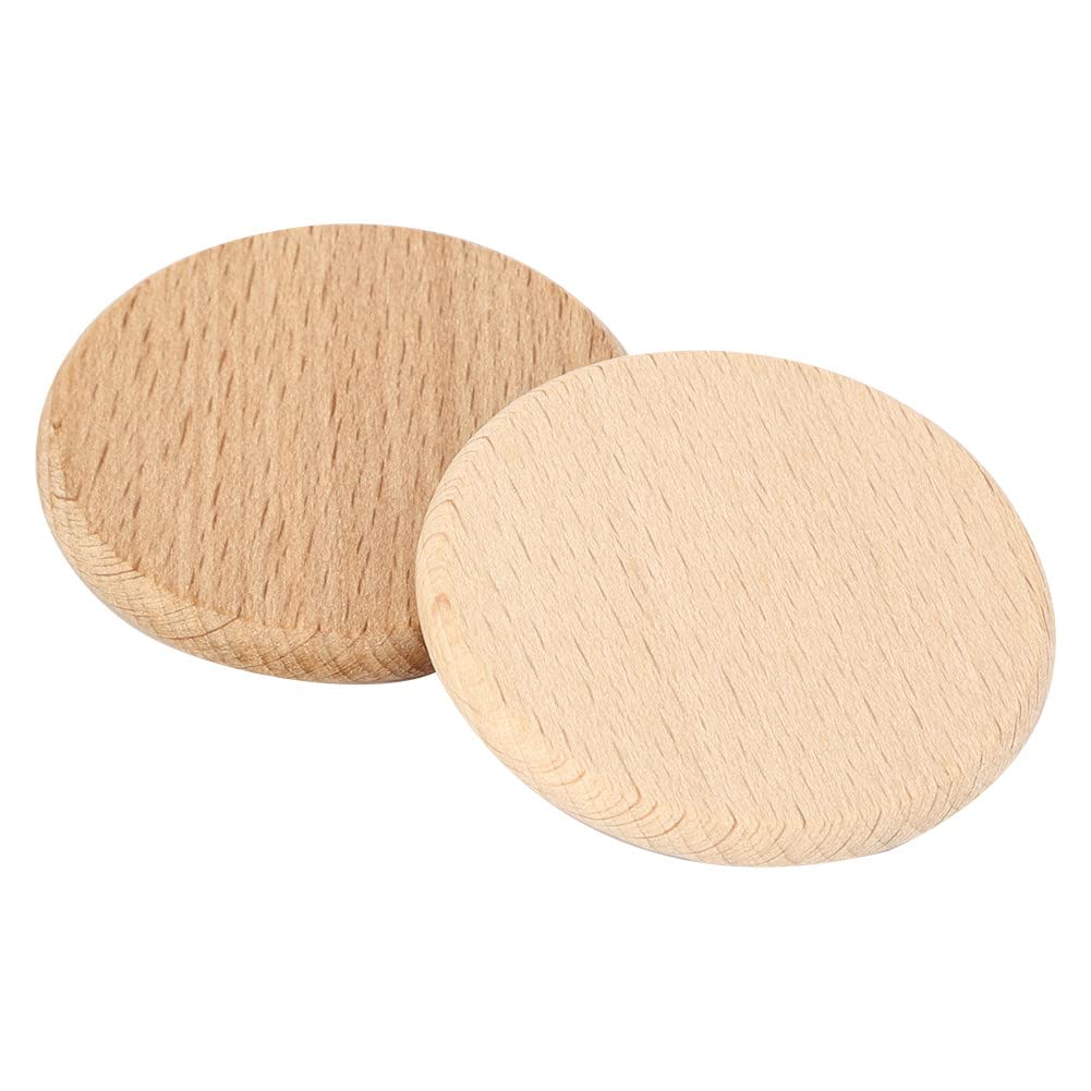 50Pcs Round Wooden Slices,Unfinished Blank Wood Circles Beech No-Hole Chip for DIY Crafts Door Hanger Sign Wood Buring Painting Christmas Décor(6CM)