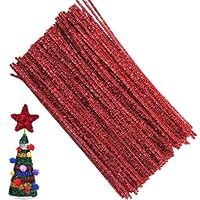 Pipe Cleaners Chenille Stems for DIY Art Craft 6 mm x 12 Inch 100 Pieces,Red