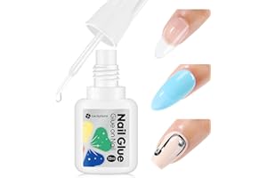 Luckyfairy Nail Glue 10ML Super Strong Nail Glue for Press On Nails No U V Light Needed Nail Bond Brush On Nail Glue for Acrylic Nails Tips Long Lasting Professional Nail Glue 0.33oz
