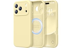 LOVE 3000 Designed for iPhone 17 Pro Case, Premium Silicone [Compatible with Magsafe][Soft Anti-Scratch Microfiber Lining] Shockproof Protective Phone Case for Men Women 6.3", Creamy Yellow