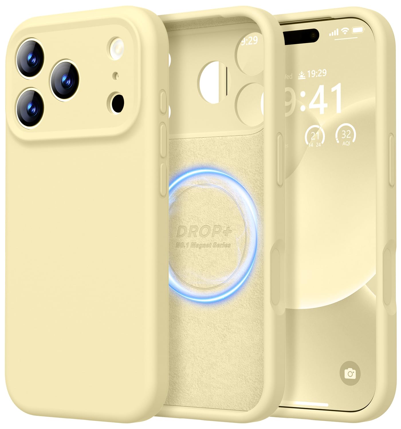 Photo 1 of LOVE 3000 Designed for iPhone 17 Pro Max Case, Premium Silicone [Compatible with Magsafe][Soft Anti-Scratch Microfiber Lining] Shockproof Protective Phone Case for Men Women 6.9", Creamy Yellow