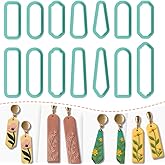 ACRNIGHEET 14pcs Rectangle Clay Cutters, Polymer Clay Cutting Tools for Earrings Making, Clay Jewelry Making Kit for Handicraft Enthusiasts