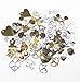QTMY Mixed Metal Alloy Heart-Shaped Pendant Charms Bracelet Necklace DIY Jewelry Making (100g