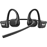 GREYOLK Bluetooth Headset with Microphone,Open Ear Headphones with Mic, Dual Connect Bluetooth 5.4 with AI Noise Cancelling Mic & Mute Function, Wireless Headset for Work, Sports, Drive