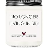Wedding Gifts for Newlyweds, Gift for Bride and Groom, Funny Engagement Gifts for Him and Her, Lavender Scented Candles, No Longer Living in Sin