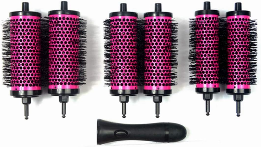 LIGICKY Blowout Brush Set including Detachable Barrels Round Brushes Hair Styling Tool, 1 Handle 6 Barrels, Small Medium Large