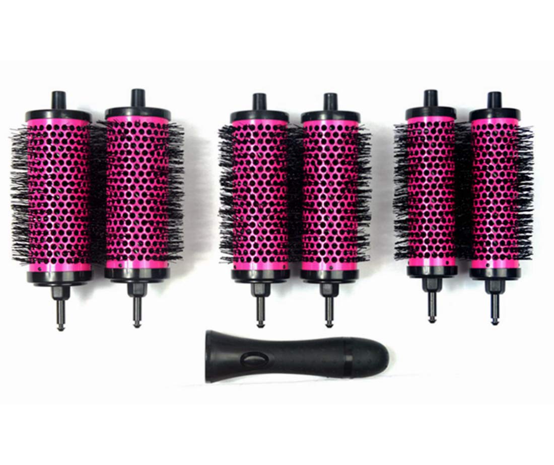 LIGICKY Blowout Brush Set with Detachable Barrels Round Brushes Hair Styling Tool, 1 Handle 6 Barrels, Small Medium Large