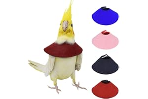 QBLEEV 4Pack Pet Parrot Anti-bite E-Collars, Anti-Grab Feather Plucking Wound Healing Safety Elizabethan Collar, Protective Recovery Cones for Budgerigar Lovebird Agapornis Fischer Cockatiel Cockatoo