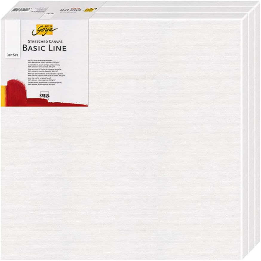 Kreul Solo Goya - Basic Line Stretcher Frame, 40 x 40 cm 3er Set, White