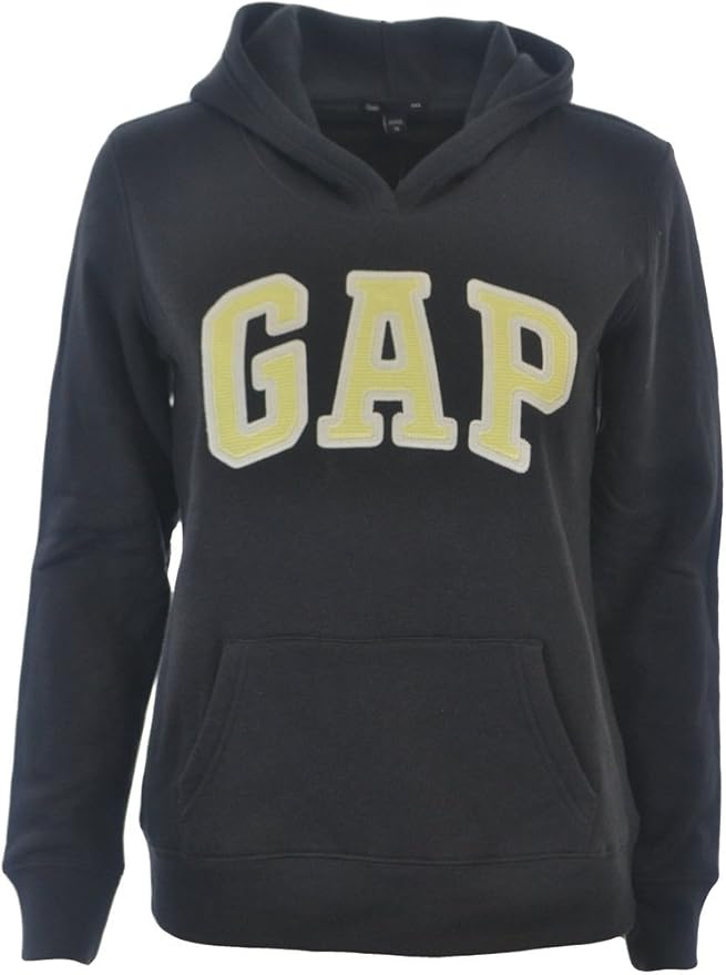 GAP Women's Logo Hooded Sweatshirt with Front Pocket Carbon XSmall at