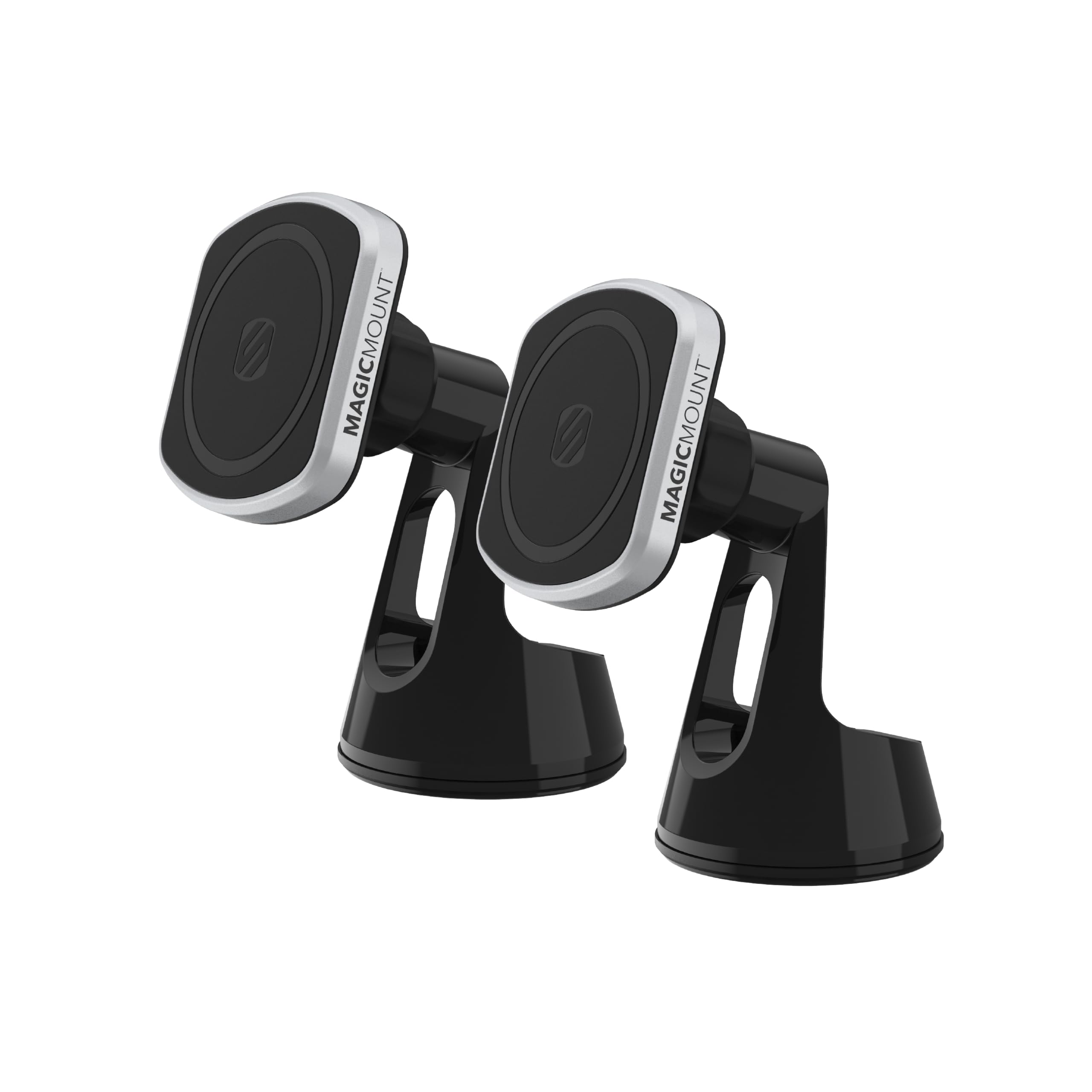 Scosche MP2ROWD MagicMount Pro2 MagSafe Car Dashboard/Windshield Suction Mount, Hands-Free Cell Phone Holder Compatible with iPhone 16/15/14/13/12 Series and More with MagicRing Adapter, Pack of 2